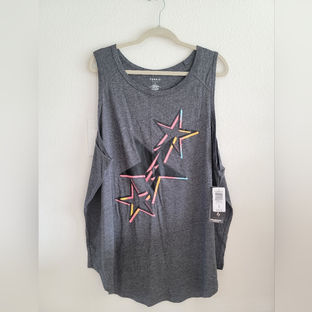 Torrid Active Gray Star Graphic Women's Tank Top